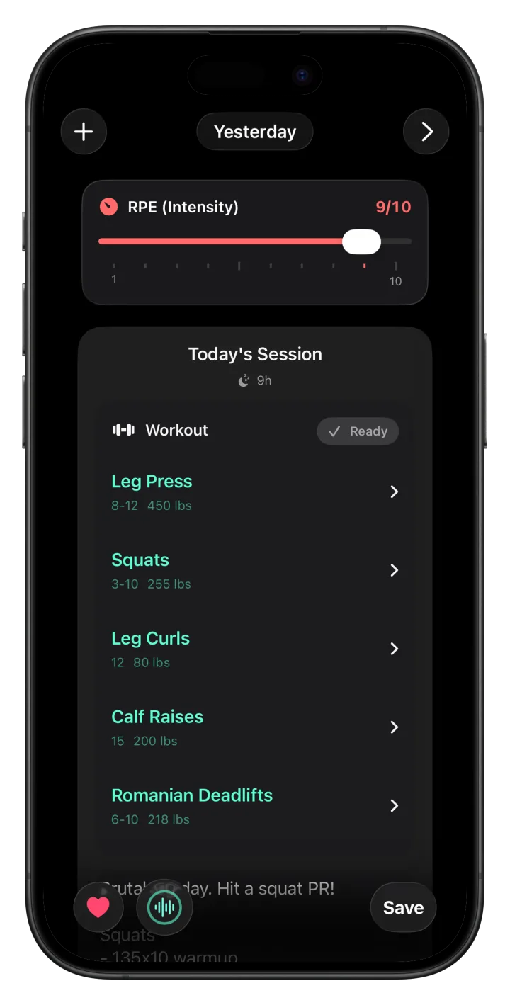 Chalky: entreno estructurado con series, reps y peso